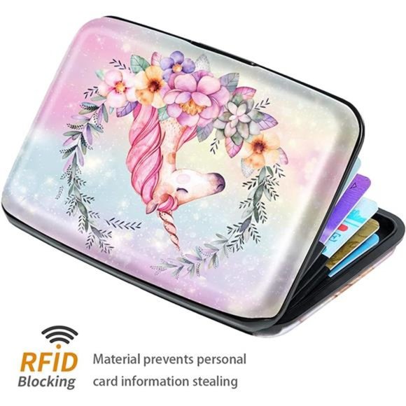 Mini Credit Card Holder, RFID Blocking Slim Hard Card Case ID Case Travel Wallet - Picture 4 of 7